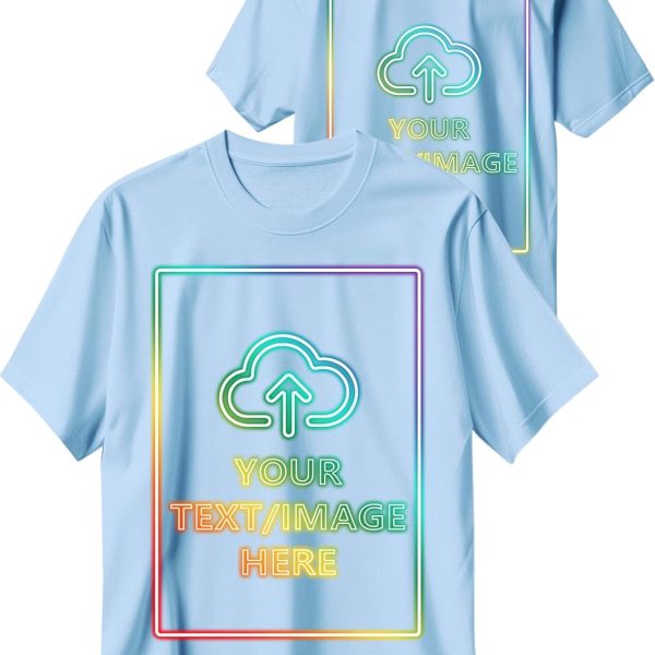 Custom T Shirts with Photo/Logo/Text - Personalized Comfort Cotton Tee for Men Women Design Your Own Shirt Front & Back Print