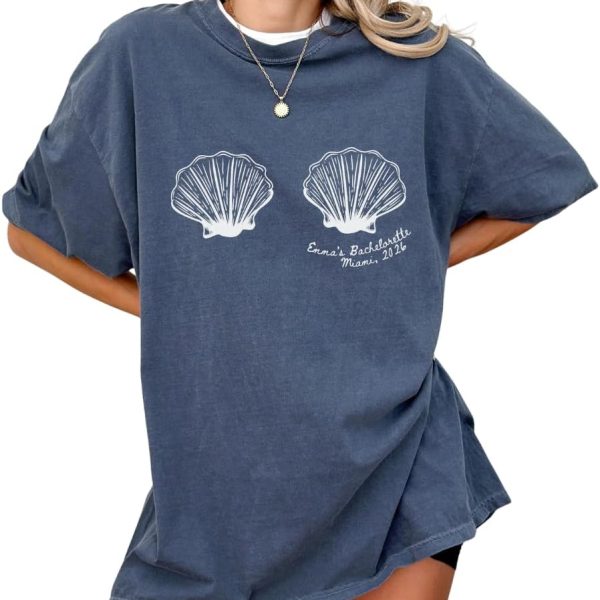 Custom Beach Bachelorette Shirt, Mermaid Bride Outfit, Coastal Bach Party Tee Multi
