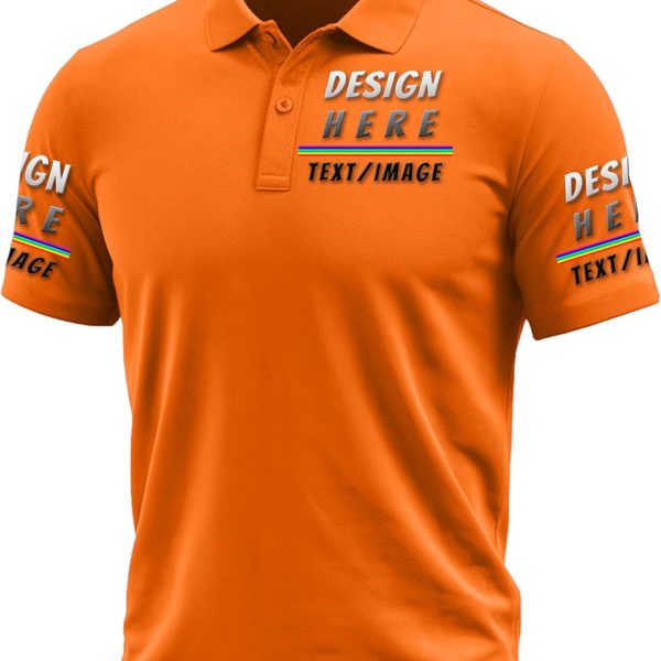 Custom Polo Shirts for Men Design Your Own Golf Jersey Personalized Print/Embroidered Text