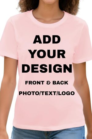 Women Custom T Shirts Front & Back Personalized Tee Add Your Own Design with Image Text Logo