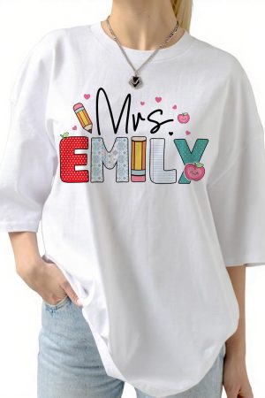 Custom Teacher Shirts,Personalized Shirts with Name Back to School Shirt,First Day of School Shirt,Grade Kindergarten PreK