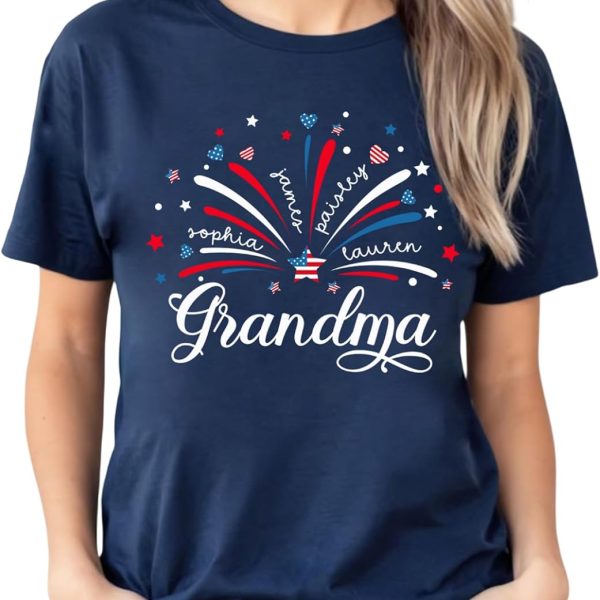 Grandma Mom Kids Heart in Heart Personalized Shirt, Personalized Grandma Shirts with Grandkids Names