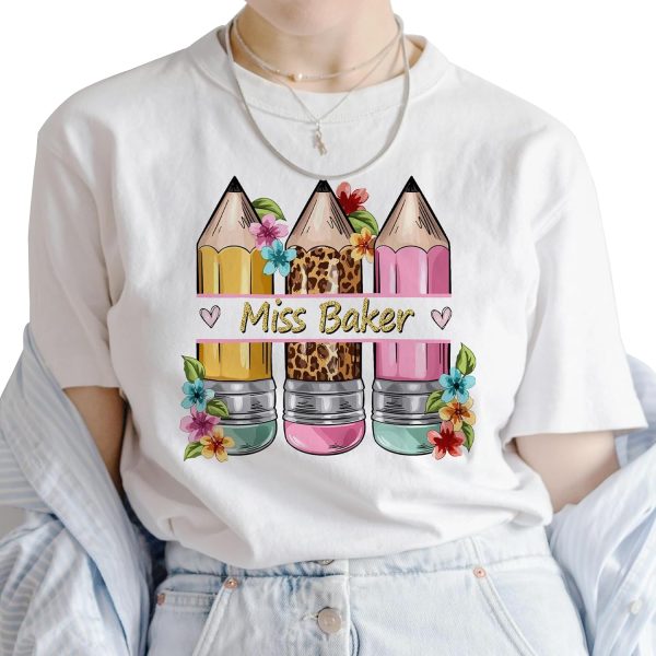 Custom Teacher Shirts for Women Personalized Teacher Tshirts with Name Grade Back to School First Day of School Shirts