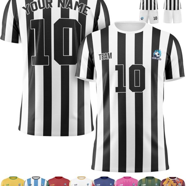 Custom Soccer Jersey Personalized Uniform Team Name Number Logo for Kids Youth Boys Men –