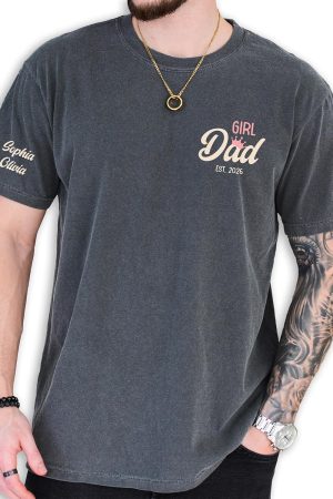 Custom Girl Dad Shirt for Men for Dad from Daughter First Time New Dad Birthday Gift Baby Girl Daddy Tshirt